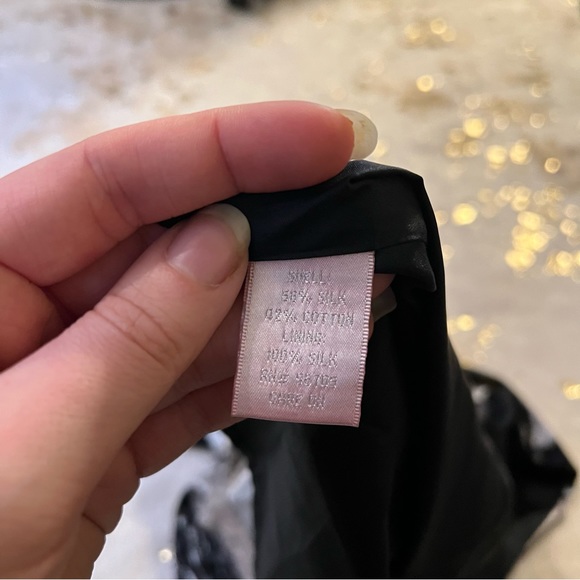 Rebecca Taylor 10 Black Gray Floral Silk Dress - Picture 7 of 10